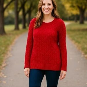 Elegant Red Crew Neck Sweater